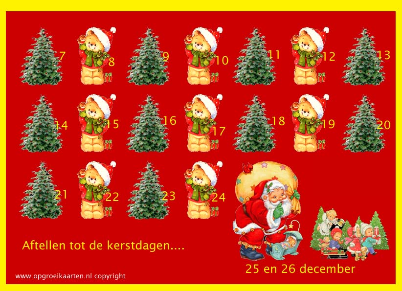 een beetje annuleren Verdragen Kerst aftelkalender - gratisbeloningskaart.nl