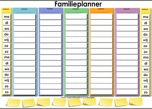 Familie-planner 2 - gratisbeloningskaart.nl